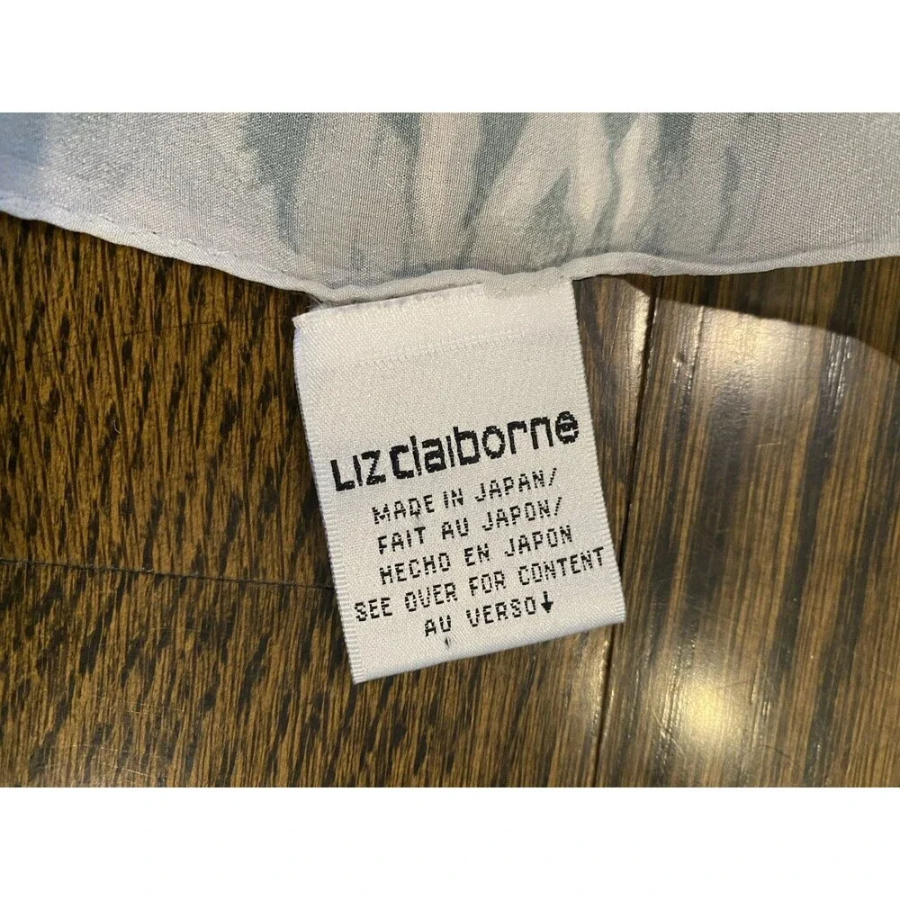 Liz Claiborne Scarf Silk Printed Floral Rose Design 17x 56